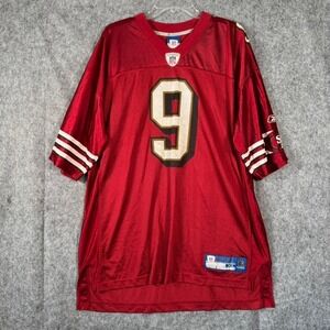 Vintage San Francisco 49ers Jersey Mens XL #9 Red 2007 Game Football Reebok NFL